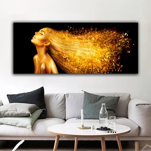 Marco <span class=keywords><strong>de</strong></span> decoración del hogar, arte <span class=keywords><strong>de</strong></span> pared, impresiones <span class=keywords><strong>de</strong></span> imágenes, póster, retrato <span class=keywords><strong>de</strong></span> mujer, lienzo, mujer popular, polvo volador, brillo dorado, arte <span class=keywords><strong>de</strong></span> pared para mujer - Product Image 3