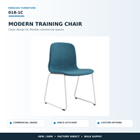 Chaise de formation empilable moderne avec assise et dossier en tissu rembourré, base chromée pour bureau, salle de conférence et salle de réunion