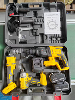 Kit d'outils électriques sans fil au lithium 3 en 1, marteau perforateur rotatif, meuleuse d'angle, clé à chocs, ensemble combiné avec étui de transport