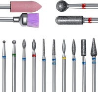 Jeu de 14 forets à ongles, kit de forets rotatifs professionnels pour enlever les cuticules en diamant