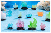 Surtido de conchas marinas Kawaii, estatua de resina de océano Coral, figuritas de Vida Marina, criaturas luminosas brillantes, regalos temáticos del océano, juguetes para niños