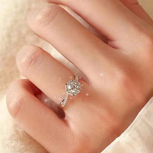 Anello con Design Geometrico a Fiocco di Neve, Stile Matrimoniale, Anello da Dito per Donne - Product Image 4