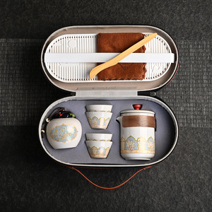 Service à thé de style antique, coffret cadeau, ensemble complet de voyage avec logo personnalisable, usage commercial - Product Image 2