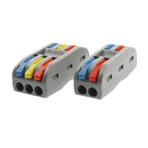 Conector de fio elétrico tipo crimpagem rápida, 2 pinos 3 pinos dc