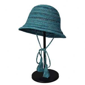 2025 New Fashion High Quality Breathable Hollow Out Knitted <b>Bucket</b> <b>Hat</b> Spring Summer Travel Casual <b>Strings</b> Fisherman <b>Hat</b> - Product Image 5
