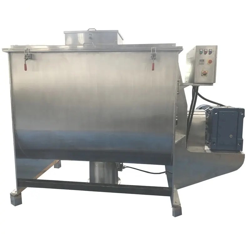 Large capacity condiment powder processing high speed homogenizing twin screw mixer machine