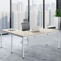 Bureau ergonomique moderne pour employés avec éclairage LED intégré, assemblage facile, en bois écologique, améliore la concentration via la table EZ-44