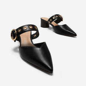 2025 printemps et été nouveau <span class=keywords><strong>petit</strong></span> même Style femmes sandales pointues <span class=keywords><strong>talon</strong></span> épais pantoufles Mules chaussures - Product Image 2