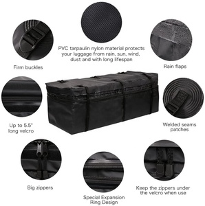Sac de transport de cargaison d'attelage noir extensible et étanche personnalisé pour voitures camions SUV fourgonnettes-convient aux plateaux et paniers d'attelage - Product Image 3
