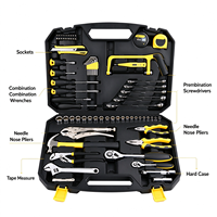 79PCS Household Hand Tool Set Hammer Pliers Socket Wrench Screwdriver Repair Kit Portable Plastic Case Home Auto Use