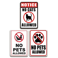 Pancarte en métal « Animaux non autorisés », « Avertissement : Interdiction de chats », plaque décorative rustique pour le mur, idéale pour les boutiques, restaurants, hôtels, entrées de maison
