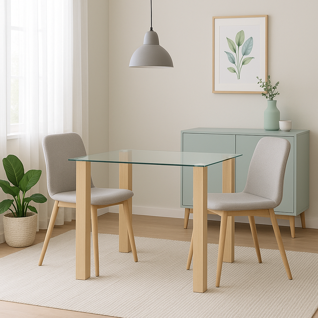 Modern Luxury Glass Dining Table Wooden Base Durable Rectangle Shape Customized Color for Home Furniture Restaurant/Hotel Use