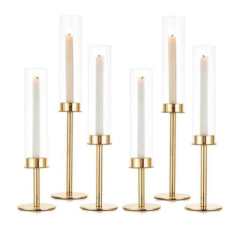 Lungo alto entrambe le estremità aperto tubo di vetro borosilicato Tealight candeliere camino tubo portacandele per la decorazione di eventi di nozze