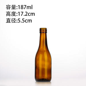 187ml 375ml 500ml botella de vidrio transparente/vodka whisky Boston botella de vidrio bebida botella de cerveza ámbar - Product Image 2