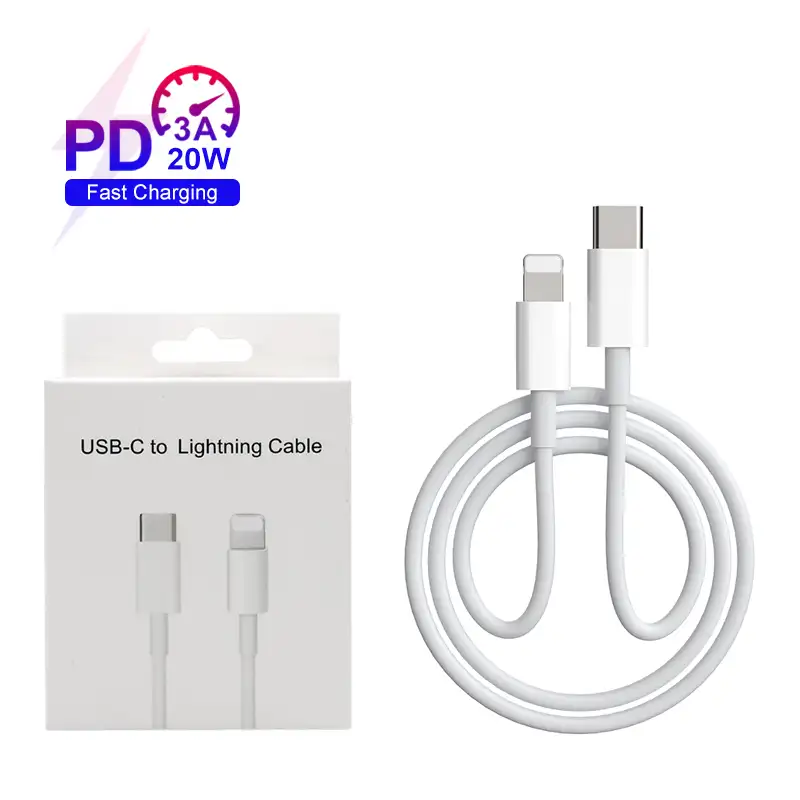 Wholesale 1m USB Cable Original Type C to 8 pin 20W PD Cable 3A Fast Charging Cable For Apple For iPhone 12 13