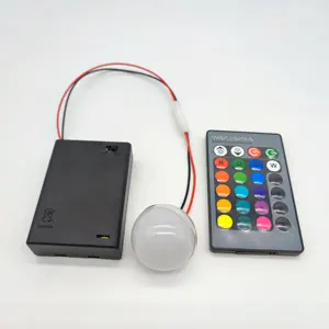 배터리 작동 미니 Led 스팟 전구 1w DIY 작은 전구 RGB 원격 포인트 광원 캐비닛 모델 인형 집 램프