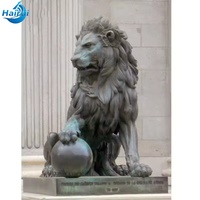 Statue de lion en bronze sur mesure, moules d'animaux, sculpture de lion antique en bronze pour jardin