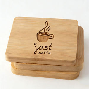 Posavasos Cuadrado de Madera de Lujo, Reutilizable, Grabado con Logotipo Personalizado, Regalo de Boda, Duradero - Product Image 4