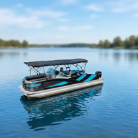 Bateau de plaisance spacieux avec salon, idéal pour les fêtes de famille, les activités lacustres, les aventures de pêche, en aluminium soudé, avec rangement hors-bord, 29 pieds
