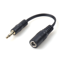 Câble d'extension coaxial stéréo avec prise femelle DC5.5*2.1mm vers prise mono mâle 3.5mm plaquée or, gaine en PVC, pour haut-parleur et équipement audio