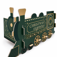 Boîte cadeau en carton 3D en forme de train de Noël, support festif pour cadeaux de Noël, pour la décoration de la maison, des fenêtres et des magasins