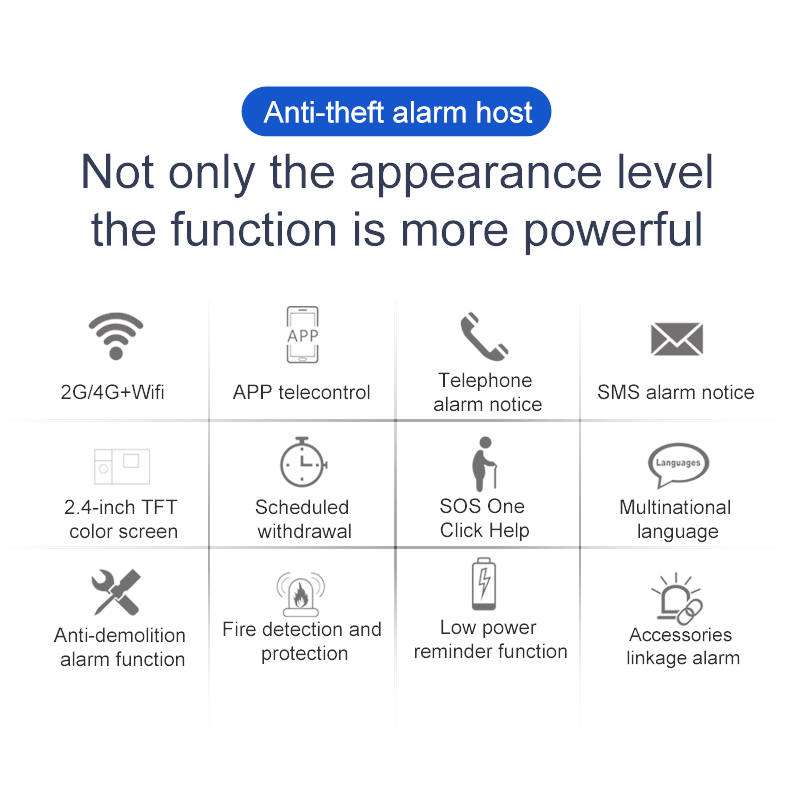 Tuya Alexa Smart Life Home Alarm System Kit 4G WiFi PIR Motion Sensor ABS Material App Remote Control SOS Function 10m Easy · image 4