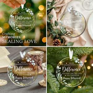 2025 UV dicetak bulat akrilik perhiasan natal liontin lintas batas hadiah liburan bola & pohon ornamen - Product Image 3