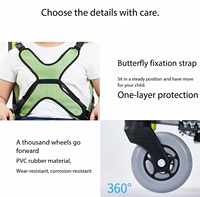 Silla de Ruedas Manual Plegable Compacta de Aluminio para Niños, Carrito de Movilidad Ligero y Portátil para Niños con Discapacidad