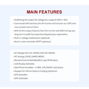 Convertisseur <span class=keywords><strong>onduleur</strong></span> à onde sinusoïdale pure 1500W 12V/24V DC à 110V AC <span class=keywords><strong>pour</strong></span> <span class=keywords><strong>camping</strong></span>-<span class=keywords><strong>car</strong></span> camions RV basse fréquence 1.5Kw <span class=keywords><strong>chargeur</strong></span> <span class=keywords><strong>onduleur</strong></span> - Product Image 5