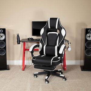2025 chaud nouveau bureau élégant confortable Pvc luxe Pro Silla Cadeira <span class=keywords><strong>Gamer</strong></span> meilleur Massage blanc chaise de jeu avec repose-pieds - Product Image 4