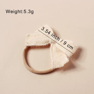 Diadema elástica con lazo de <span class=keywords><strong>lana</strong></span> para bebé para niñas recién nacidas, diademas con lazo, tocado clásico infantil, <span class=keywords><strong>turbante</strong></span>, accesorios para el cabello de bebé - Product Image 3