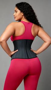 Corset amincissant en latex pour femme, effet sablier, serre-taille sous-poitrine, 25 baleines en acier, avec 3 crochets, pour le sport - Product Image 4