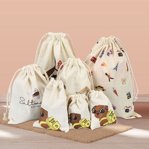 カスタムドローストリングバッグコットン小さなドローストリングギフトバッグカスタムロゴ包装コットン - Product Image 2