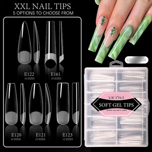 120pcs <span class=keywords><strong>XXL</strong></span> Carré <span class=keywords><strong>Faux</strong></span> Ongles Semi-Mat Press-On Nails Transparent Seamless Full Cover Tips - Product Image 2