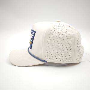 Gorra de béisbol deportiva de 5 paneles con logo personalizado, parche de goma con diseño de rombos, cuerda, para papá, para correr, ajustable, con orificios cortados a láser, impermeable - Product Image 4
