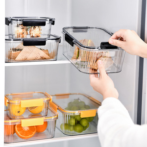 Contenedores Organizadores de refrigerador de venta directa de fábrica con tapas contenedores de frutas para almacenamiento transparente para alimentos bebidas vegetales - Product Image 5