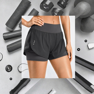Shorts de course en satin taille haute pour femmes avec poche 3D, séchage rapide, écologiques, pour yoga et volley-ball, shorts de sport - Product Image 2