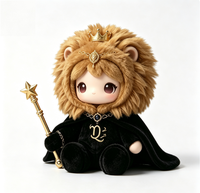 Figurine en peluche du zodiaque Lion en PVC, Poupée Roi Lion avec Couronne et Baguette Magique, Jouet d'art en boîte mystère personnalisé ODM pour collection, Cadeau Premium