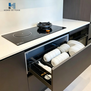 Panier coulissant pour armoire de cuisine, organisateur de rangement multi-niveaux avec séparateur à couverts, support pour vaisselle et porte-épices - Product Image 3