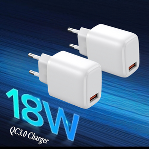 Adaptador de Pared Portátil de Carga Súper Rápida, Cargador <span class=keywords><strong>USB</strong></span> 3.0 de Alta Calidad QC3.0 de 18 W, 9 V 2 A, 5 V 3 A, Enchufe EU/UK/US, Ecológico - Product Image 2