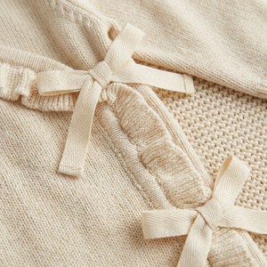 Tutina Kimono in Maglia Personalizzata per Neonati, 100% <span class=keywords><strong>Cotone</strong></span> Organico, Body con Bordo Arricciato Personalizzato - Product Image 4