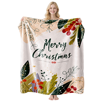 Couverture en flanelle douce et légère à motif de dessin animé Joyeux Noël, pour la maison, la literie, la décoration de Noël, cadeau
