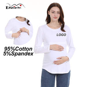 Emotion Moms Nouveaux vêtements de maternité grande taille, <span class=keywords><strong>t</strong></span>-<span class=keywords><strong>shirt</strong></span> à col rond à manches longues avec <span class=keywords><strong>fermeture</strong></span> <span class=keywords><strong>éclair</strong></span>, hauts d'<span class=keywords><strong>allaitement</strong></span> pour femmes enceintes, <span class=keywords><strong>t</strong></span>-shirts d'<span class=keywords><strong>allaitement</strong></span> - Product Image 1