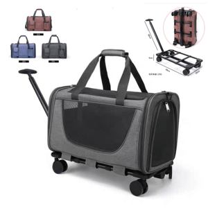 OEM al por mayor ruedas desmontables al aire libre Aire aprobado portátil mascota viaje <span class=keywords><strong>plegable</strong></span> perro carro portador - Product Image 1