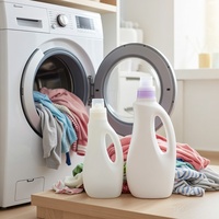 Bouteille en plastique HDPE de 150 ml, 800 ml, 1300 ml pour lessive, adoucissant ou savon liquide, vide, avec poignée, vente en gros