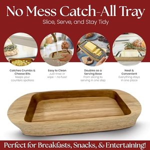 Coupe-<span class=keywords><strong>beurre</strong></span> manuel avec plateau en bois, trancheuse de 1/4 pouce, accessoires de barbecue, coupe-fromage - Product Image 6