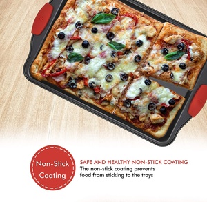 Non-stick 6PC Carbon Steel <strong>Bakeware</strong> <strong>Set</strong> with Silicone Handles Cookie Sheet Muffin Pan Loaf Pan Roaster Tray Baking Cake Pan - Product Image 5