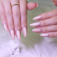 AIERFEI vente en gros de haute qualité superbe oeil de chat presse sur les ongles longs amande faux ongles conseils ongles artificiels nus