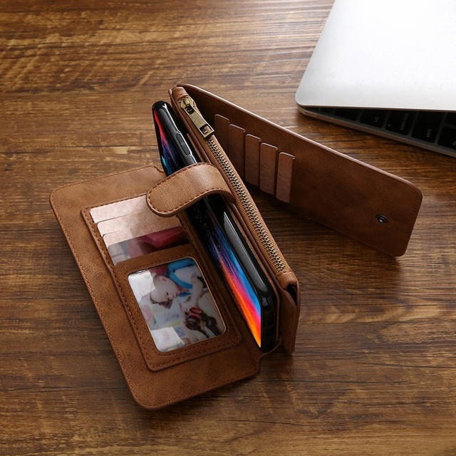 Credit Card Holder Slots Wallet Leather TPU Phone Case for iPhone 11 Pro Max