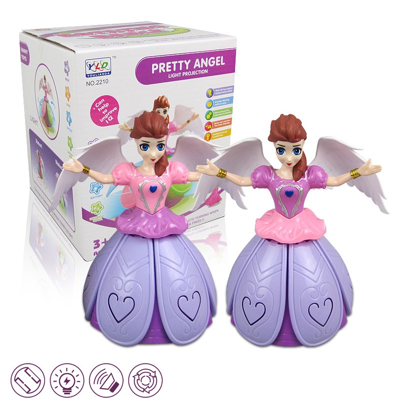 Танцевальная вращающаяся кукла «Пойте вместе», музыкальная игрушка принцессы с юбкой с цветущими лепестками и крыльями, musicales bebe